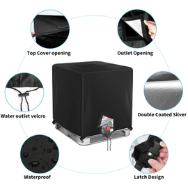 330 Gallon IBC Tote Cover Barlic 420D With Zipper for 1000L Outdoor dustproof Tote Cover Protective Cover Black
