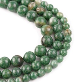 Filluck Natural Stone Beads African Jade 8mm Polished Round Smooth Green Gemstone Beads for Jewelry Making Adults 15 Inch(African Jade,8mm)