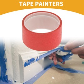 Partuto 1 Pc 1.9 Inches x 10.9 Yards Universal Painters Tape - DIY Car Auto Paint for Masking Tape No Residue - Crepe Paper Red