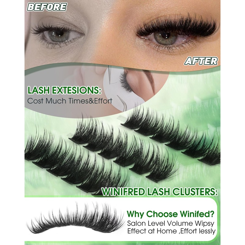 Winifred Wispy Lash Clusters Fluffy Eyelash Clusters Volume D Curl