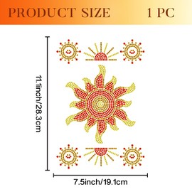 GOMAKERER Pack of 7 Rhinestone Transfer Iron-On Sun Sunshine Hot Fix Iron-On Transfer Sticker Crystal Heat Transfer Clothing Repair Decor for T Shirt Hat Jacket Decor DIY Accessories
