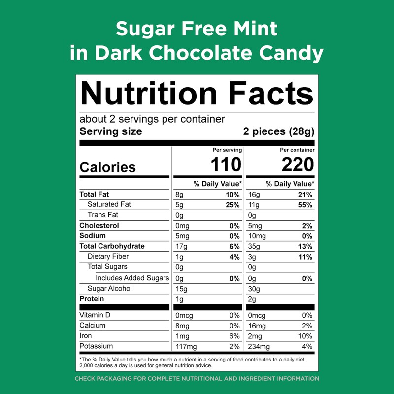 RUSSELL STOVER Sugar Free Dark Chocolate Mint Patties Candy, 2