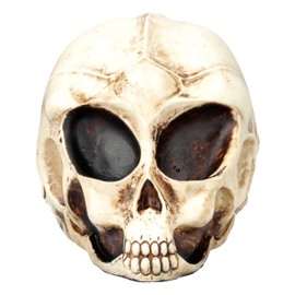 Figuren Shop GmbH Alien Skull Figure - Extraterrestrial Visitor, 8.5 cm, Hand-Painted, Artificial Stone, Summit Collection, Extraterrestrial Skull - UFO Decoration