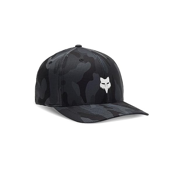 Fox Racing Men's Fox Head Tech Flexfit Hat, Black Camo,