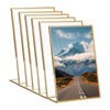 Gold Sign Stand Double-Sided Picture Acrylic Frame 6PCS, A5 Transparent