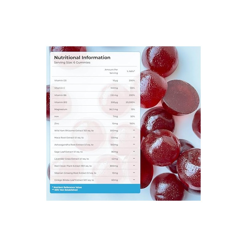 Health & Her Perimenopause Raspberry Gummies, Vegan, 30 Day Supply