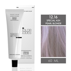 The Color Codes Cream Color Professional Hair Color Series - 60ml - Professional Hair Colours in 76 Shades (12.16 Special Ash Pearl Blonde)