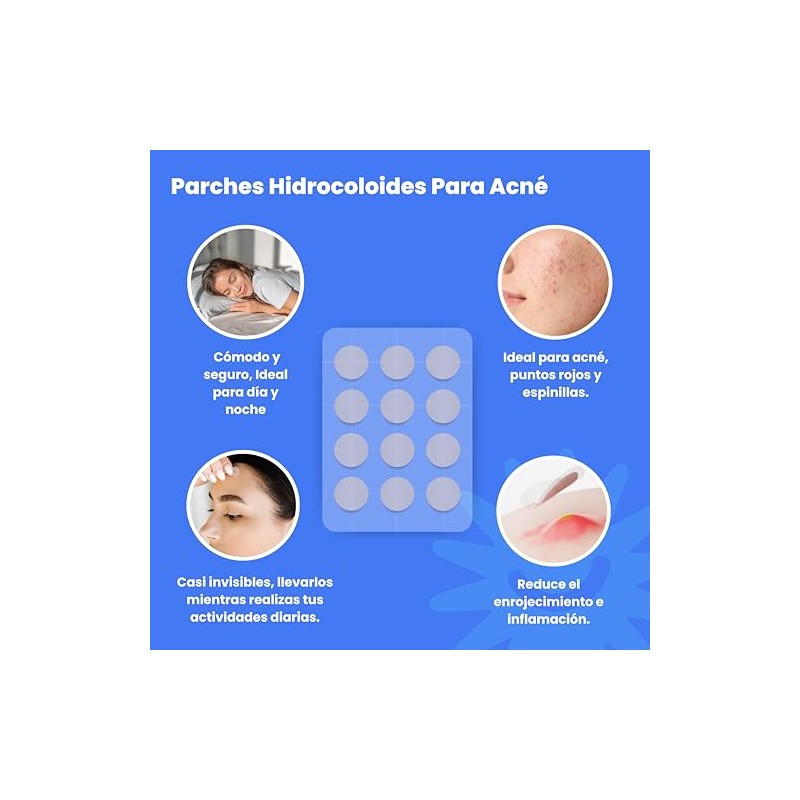Parches para Acné - Parches de Hidrocoloide Absorbentes - Ideal