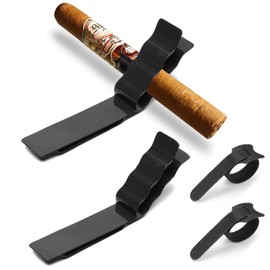 hoeslaw Golf Cart Cigar Holder, Magnetic Clip Cigar with Adjustable Strap, Accommodate All Cigar Sizes,Versatile & Secure Accessory for Golfing, Boating, BBQs, Fishing & Outdoor Enthusiast (2 Pack