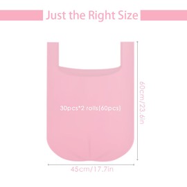 2-4 Gallon Portable Trash Bags, Thicken Vest type Small Garbage Bags for Office, Kitchen, Bedroom and more, 60 Counts Pink