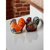 Mexican Pottery Rooster Salt and Pepper Shakers Set - Hand-Painted,