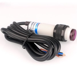 GUUZI 30 cm Adjustable M18 Diffuse Photoelectric Sensor Optical Three Lines NPN NO (Normally Open) Proximity Switch 6-36VDC E3F-DS30C4