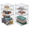 mDesign Stackable Storage Containers Box with 2 Pull-Out Drawers -