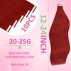YoungSee Tape-In Extensions, Red, 35 cm, Tape-In Extensions, Real Hair,