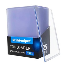 35PT Toploader - Fundas para tarjetas (25 unidades, 3 x 4 pulgadas, Ultro transparente, cargadoras superiores para tarjetas de comercio (25 unidades, 