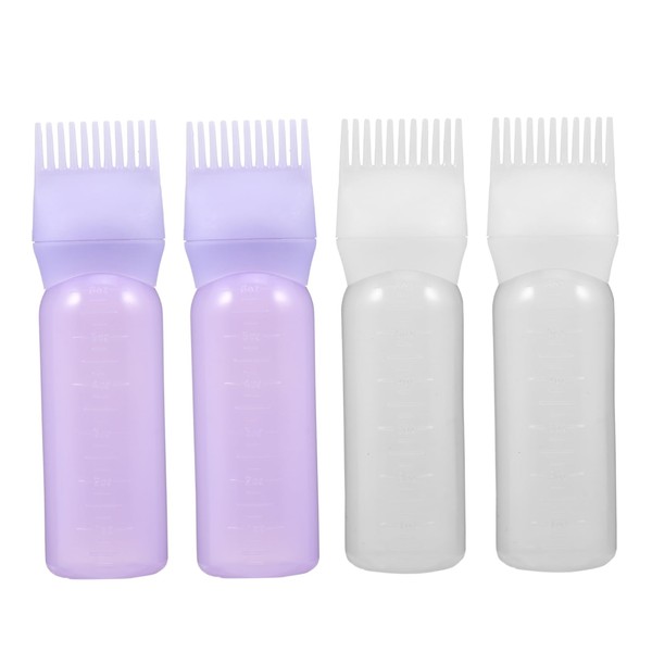 Healvian 4pcs Hair Dye Bottle Comb Tooth Bottle Brush Applicator