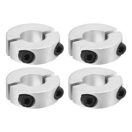 PATIKIL Bore 16mm Double Split Shaft Collar 35mm OD 12mm Thickness, 4 Pack Aluminum Alloy Locking Collar Clamp Style with Set Screw for Machine Tools Industry, Silver
