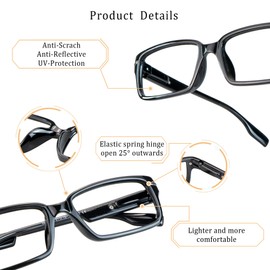 VisionGlobal 4 Pairs Reading Glasses, Blue Light Blocking Glasses, Computer Reading Glasses for Men(Colors, 2.00 Magnification)