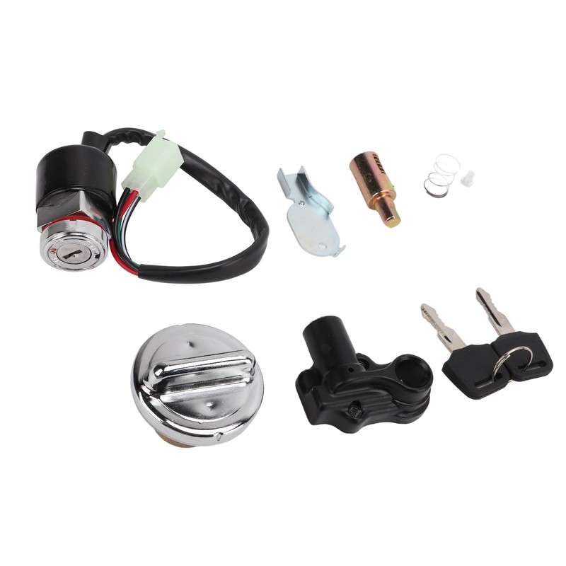 Ignition Switch Gas Cover Kit Helmet Lock 2‑Key Replacement for