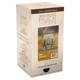 Wolfgang Puck Soft Coffee Pods, Vienna House Coffee, 9.5 Gram, 6 x 18 Count