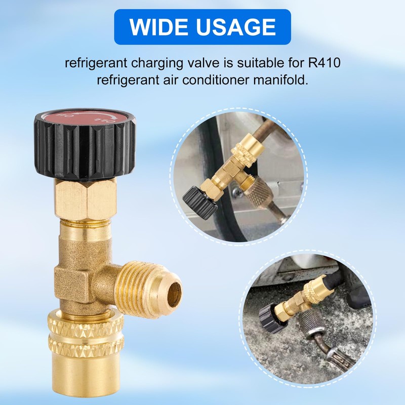 R410 Refrigerant Charging Valve, Safety Flow Control Ball Valve, Brass