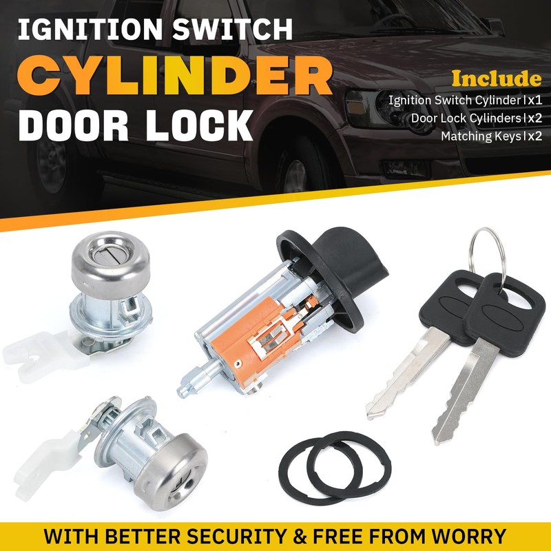 Ignition Switch Lock Cylinder Door Lock Cylinder Compatible with Ford