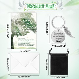 DPKOW Sympathy Card Loss of Dad Memorial Gifts, Thinking of You Card Gifts Sorry for Your Loss Card Condolences Bereavement Card Keyring Sympathy Gifts Loss of Dad Memorial Card Keyring Keychain