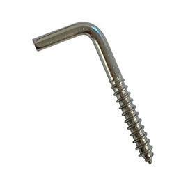 Graphskill Square 'L' Hook with Wood Screw Thread - 3 * 30 mm - T304 (A2) Stainless Steel - Pack Size : 16