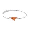 Sunstone Chip Bead Bar Bracelet in Stainless Steel