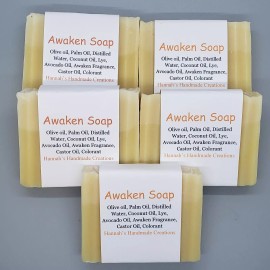 Homemade 5 Pack of Awaken Soaps - made with a blend of 5 different oils and a fun scent!