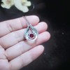 Ruby Necklace Hold Your Heart Style Sterling Silver Blue Sapphire