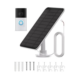 Solar Panel for Ring Doorbell, 5W IP66 Waterproof Solar Panel Charger for Ring Video Doorbell 3/3+/4, Battery Video Doorbell Plus, 9.8 Ft Charging Cable