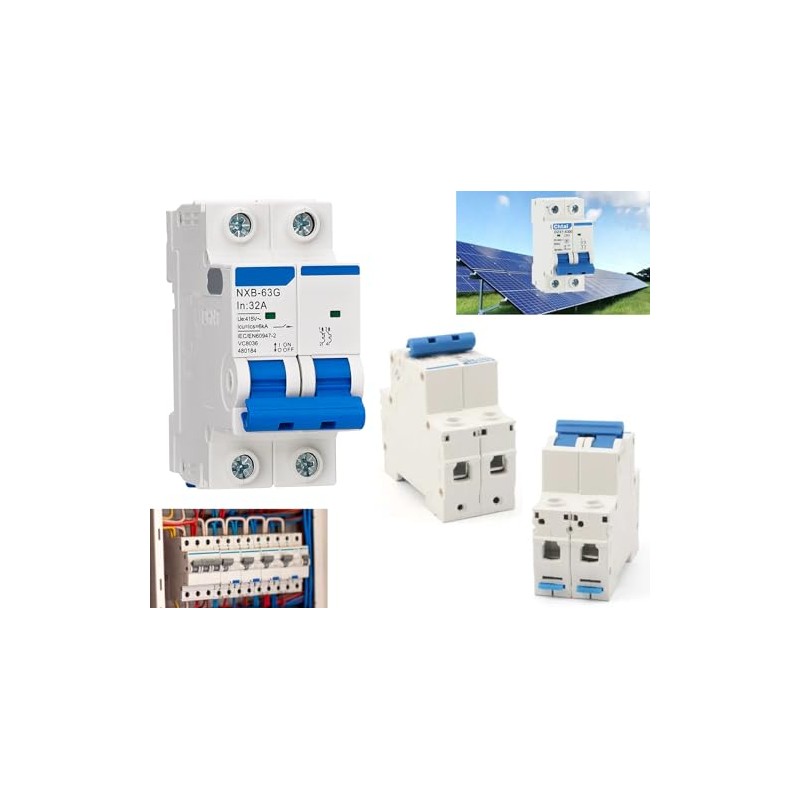 PRACTINET Pastilla Interruptor Termomagnético 32Amper 2p CD Solar - Mini