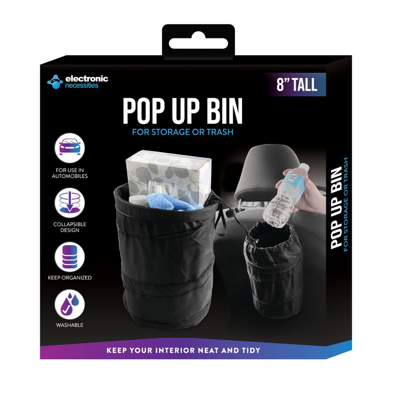 Xtreme Car Trash Can, 8” inch Pop-Up Garbage Bin for