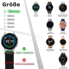 Runostrich Nylon Bracelet 16 mm 18 mm 19 mm 20 mm 22 mm 24 mm Sport Loop Quick Release Watch Strap Breathable Adjustable Replacement Strap for Men and Women, 2.4 cm, No gemstone