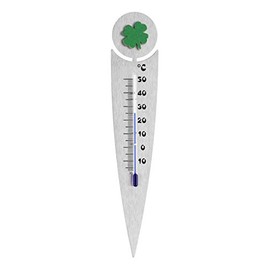 TFA Dostmann 12.2056.04 Analogue Thermometer for Flowerpots, Indoor and Outdoor Temperature, Weather Resistant, Four Leaf Clover Design