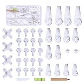 SEIWEI 43PCS Picture Hanging Kit,Picture Hangers for Concrete Walls,Concrete Wall Hooks Cinder Block Wall Hangers,Hardwall Hangers for Photo Frame,Canvas,Clock, House Decoration
