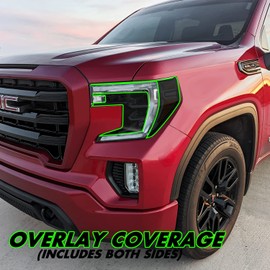 SlickMod PreCut Vinyl Smoke Tint for 2019-2021 GMC Sierra 1500 Headlight (20% Dark Smoke, 1. Headlight)