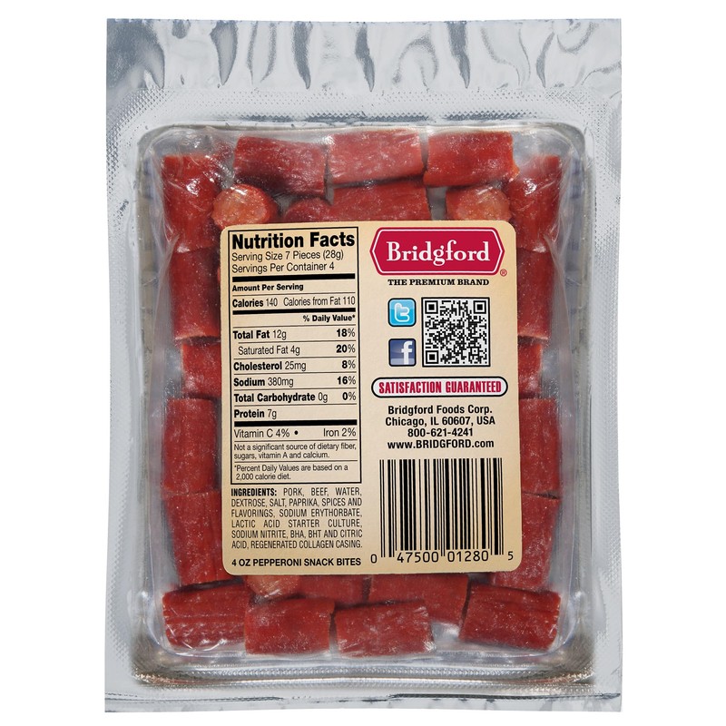 Bridgford Pepperoni Snack Bites 4 oz Pack of 2 -