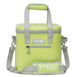 RTIC Soft Cooler 12 Can, Insulated Bag Portable Ice Chest Box for Lunch, Beach, Drink, Beverage, Travel, Camping, Picnic, Car, Trips, Floating Cooler Leak-Proof with Zipper, Citrus