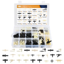 GOOACC 159Pcs 32 Size Automotive Vacuum Tubing Tee Connector Assortment Kit 1/8" 3/16" 1/4" 5/16" 3/8"