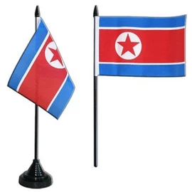 Flaggenfritze North Korea Table Flag + Free Sticker