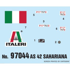 Italeri 97044 1:72 AS 42 Sahariana Model Building Kit, Standing Model Building, Crafts, Hobby, Gluing, Plastic Kit, 1:72, Tank Construction Kit