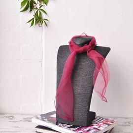 Plain Soft and delicate Chiffon Feel Head and Neck Scarf,Burgundy