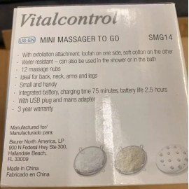 VitalControl SMG14: Mini Massager to go Exfoliation & Massage w/ 12 Massage Nubs
