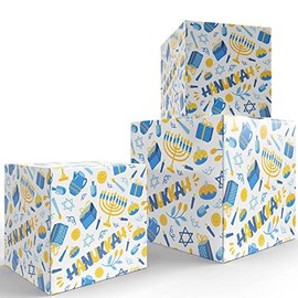 The Dreidel Company Hanukkah Theme Gift Wrap Design, Chanukah Gift Wrap 28" x 20" Inch Sheet Chanukah Wrapping Paper (2-Pack) (2-Pack)