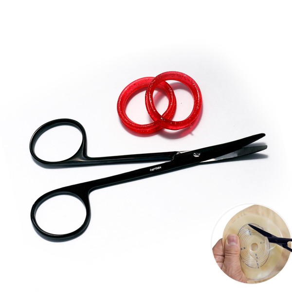 Professionelle J2 Edelstahl-Kolostomie- und Ileostomieschere mit stumpfer Spitze für Stomabeutel