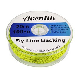 Aventik Dacron Braided Fly Line Backing for Fly Fishing Trout Fishing 20LB/30LB (Yellow+Black, 30LB,100YARD)