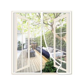 Risareyi Magnetic Fly Screens for Window 85x115cm, White Mesh Mosquito Net for Patio Door Fly Screen Curtain Closes Automatically Anti-Mosquito Bugs Insects for Reinforced