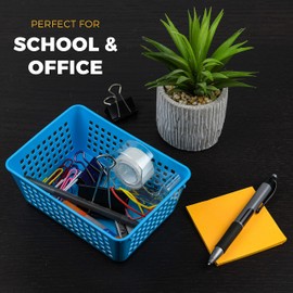 YBM Home 6-Pack Small Plastic Storage Baskets for Home Junk Drawers and Office Desktop Drawers Organization - Functional Trays for Kitchen, Bedroom, and Bathroom, Grey